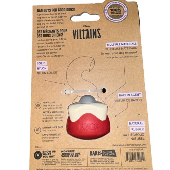 Disney Bark Captain Hook Super Chewer Dog Toy - Picture 2 of 3